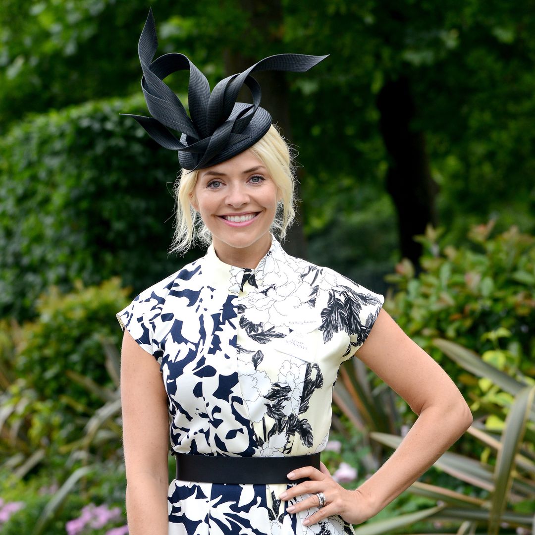 Holly Willoughby is a dream in florals and formal hat in perfect wedding guest look