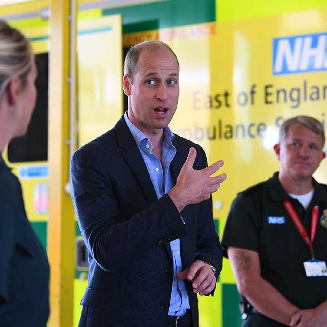 Prince William praises ambulance crews as he leaves lockdown for first in-person engagement