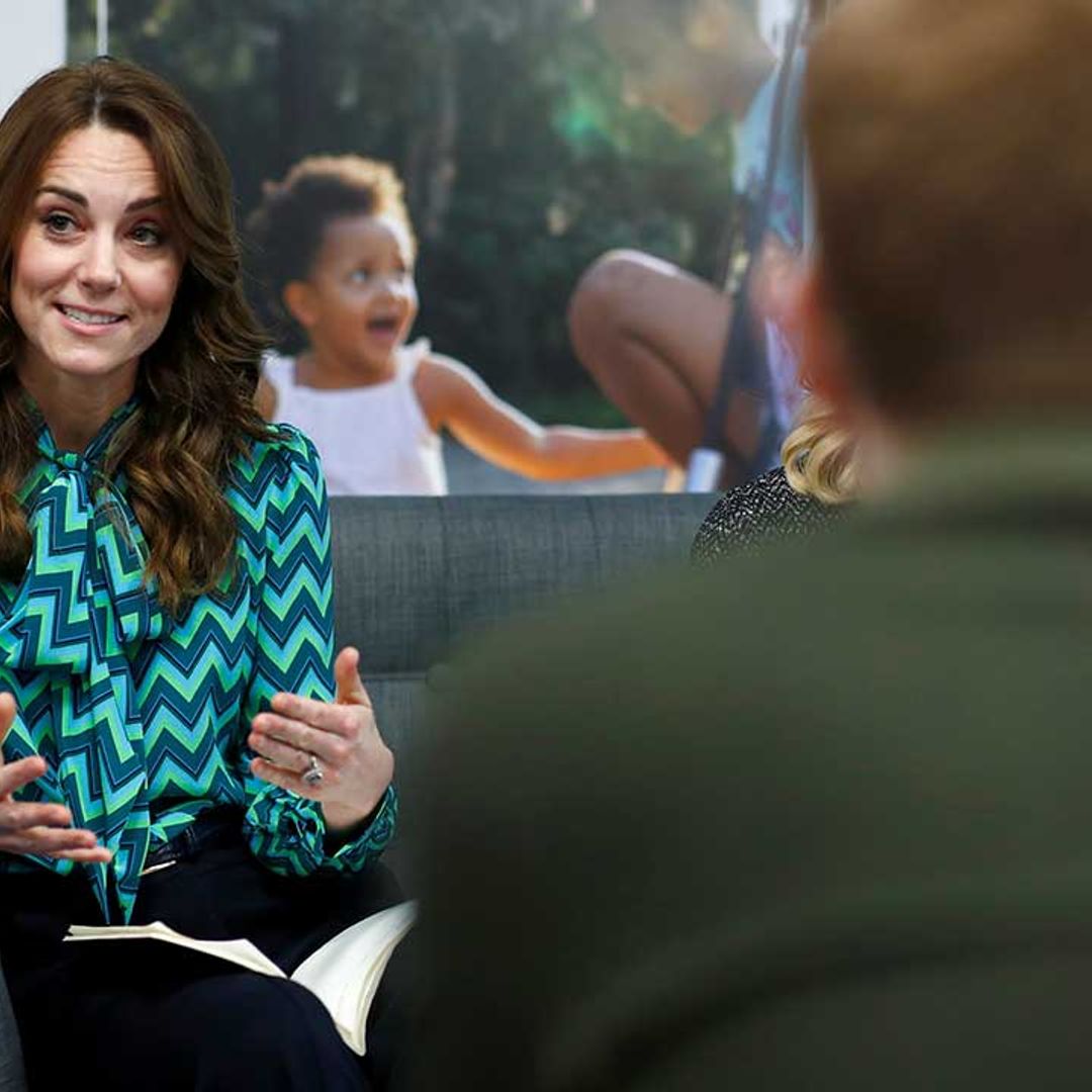 Kate Middleton is super stylish in a printed Tabitha Webb blouse for Birmingham visit