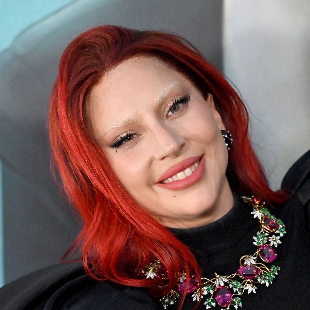 Lady Gaga flashes her £500k engagement ring in autumn-approved knitted co-ord and sky-high platform heels