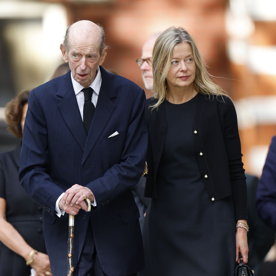 Duke of Kent supported by family at private funeral rites for late wife