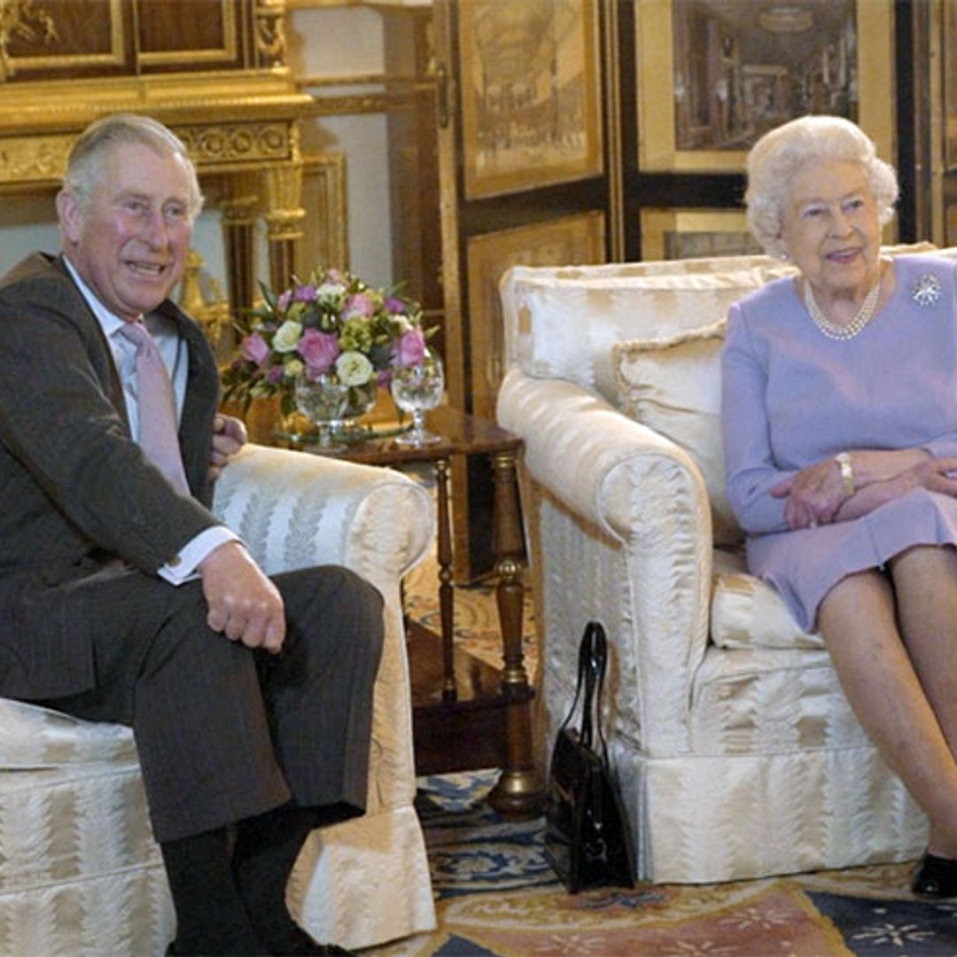 Hilarious video shows the Queen and Prince Charles watching England match at Buckingham Palace