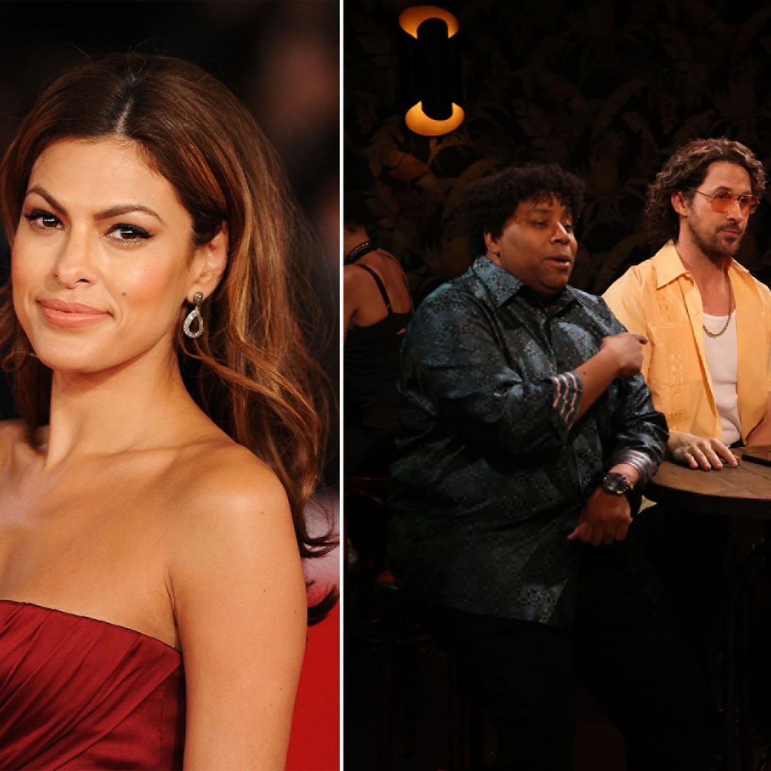 Eva Mendes reacts to Ryan Gosling's special tribute to their relationship on SNL