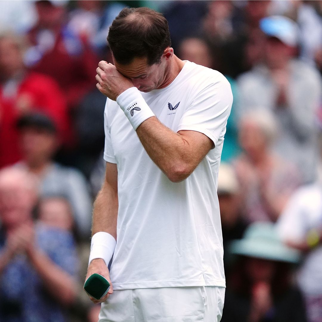 Andy Murray supported by Kim and their eldest daughters during tearful Wimbledon farewell