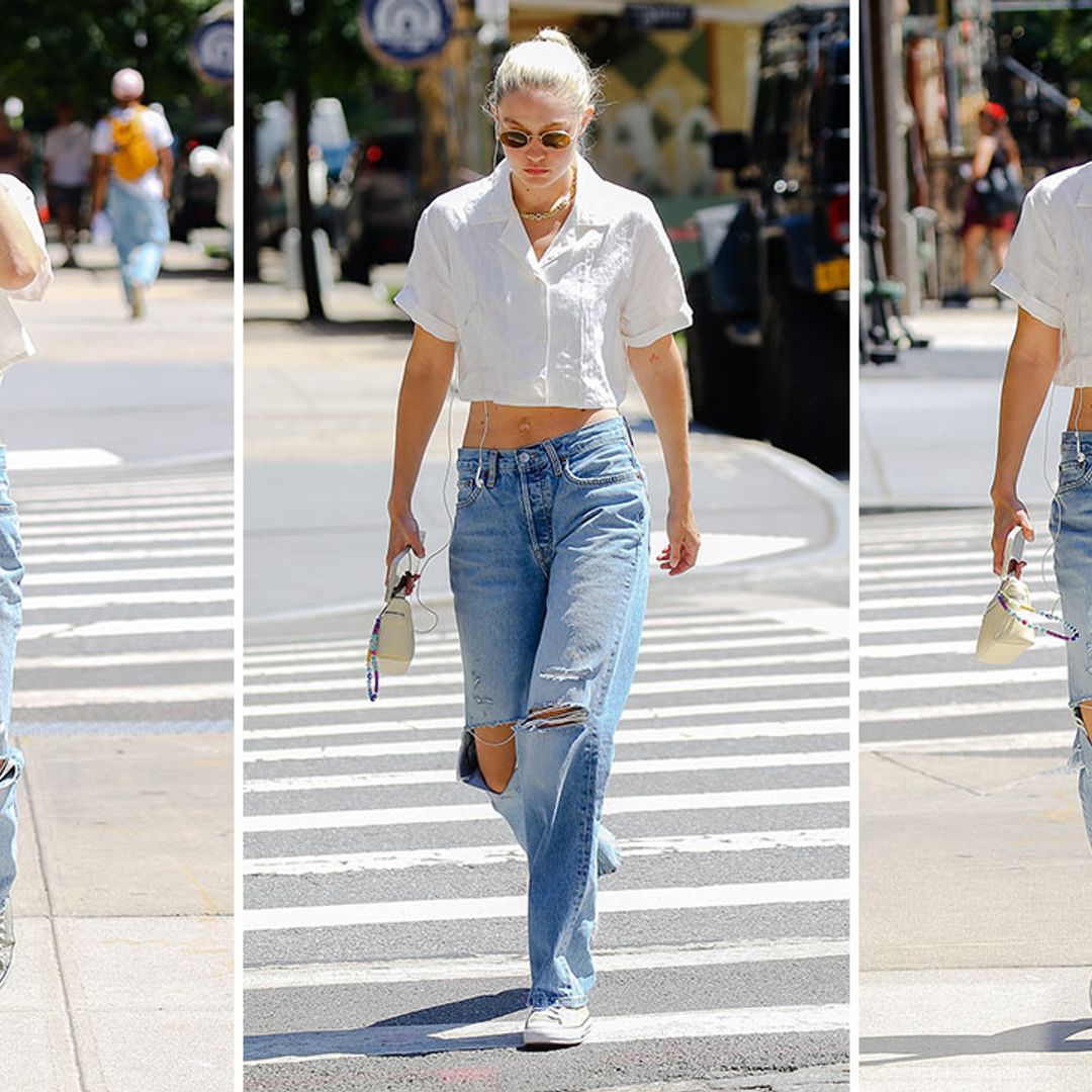 Gigi Hadid has just schooled us in how to wear low-rise jeans again – see  photos