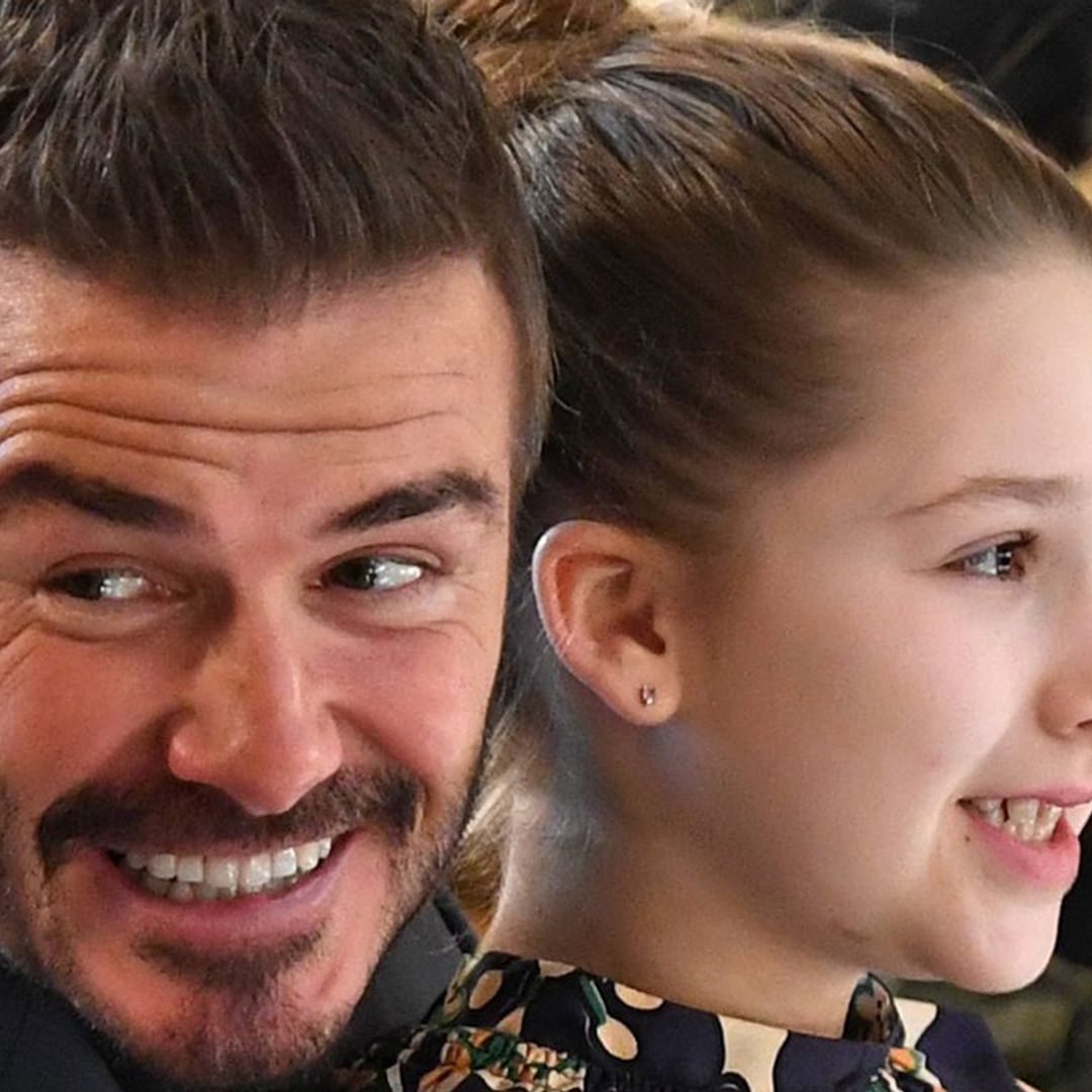 Harper Beckham looks super stylish as she watches the Euro finals with dad David
