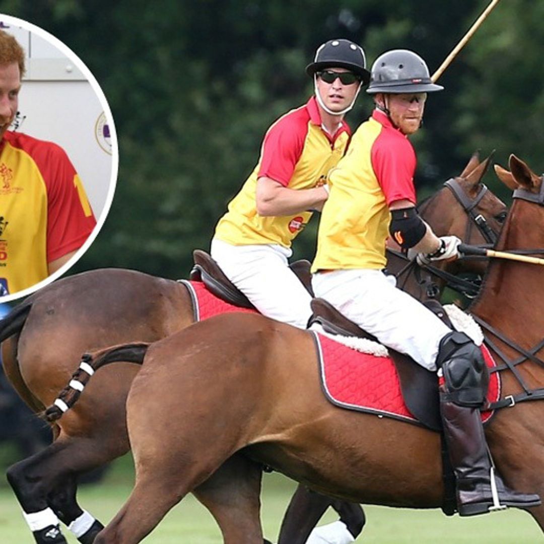 Princes William and Harry have a blast together during a charity polo match