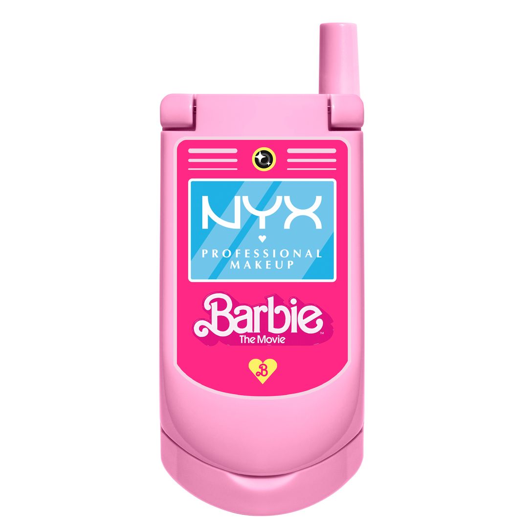 NYX x Barbie The Movie flip phone mirror