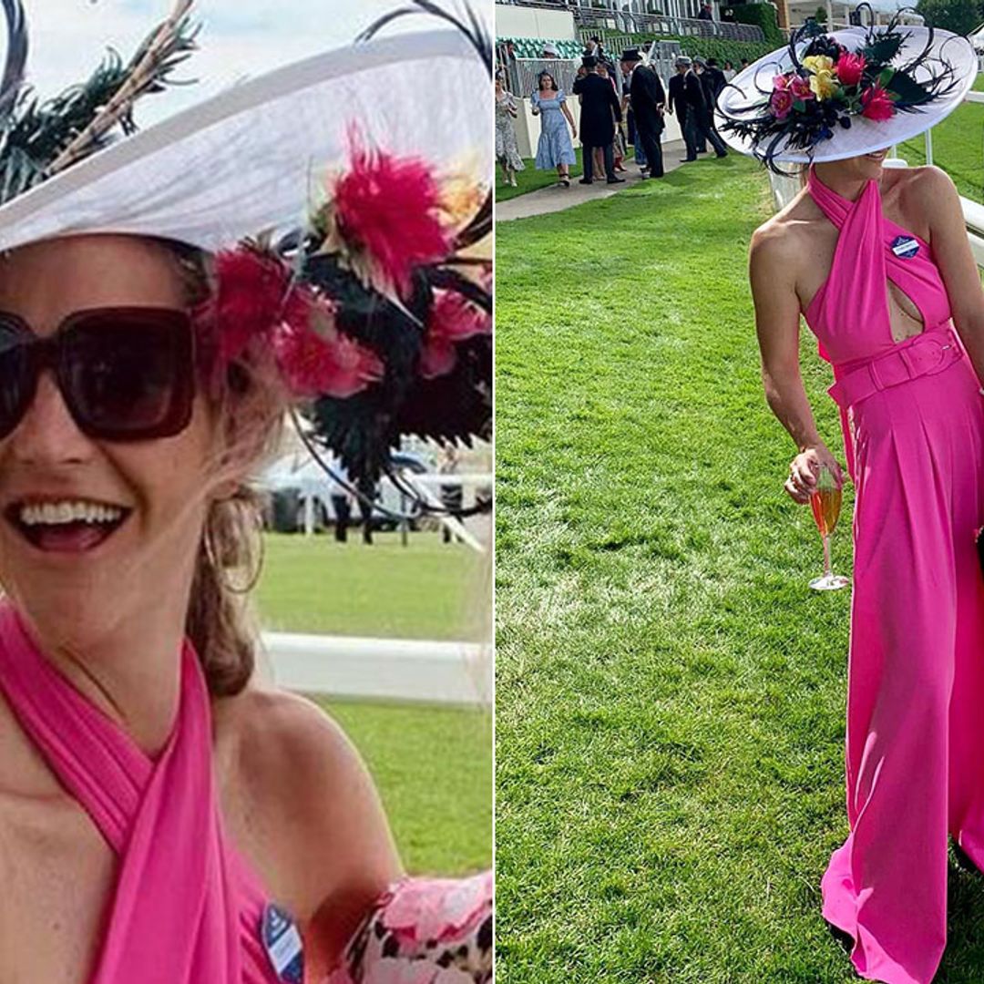 Newly-single Helen Skelton stuns in risqué pink jumpsuit at Royal Ascot