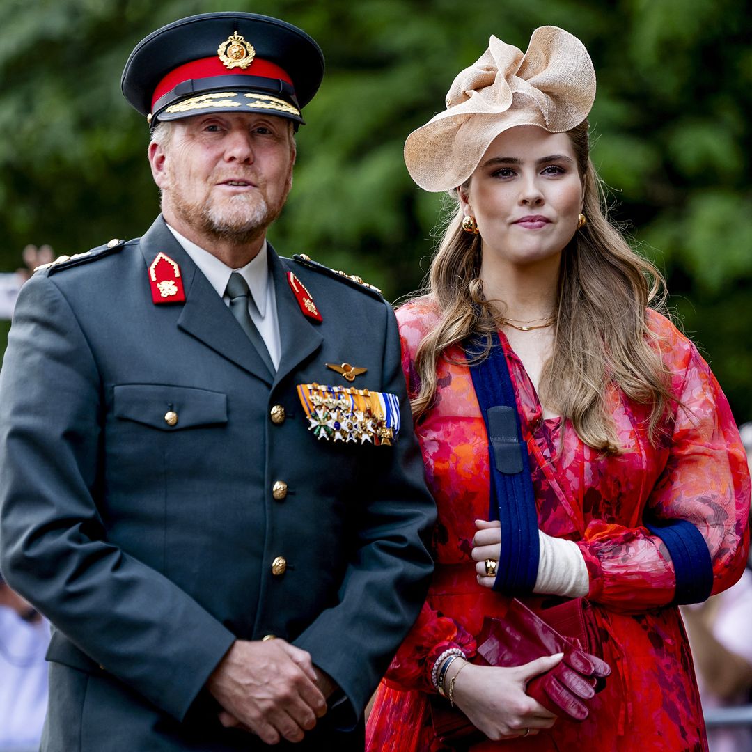 Princess Catharina-Amalia appears with arm in sling after accident