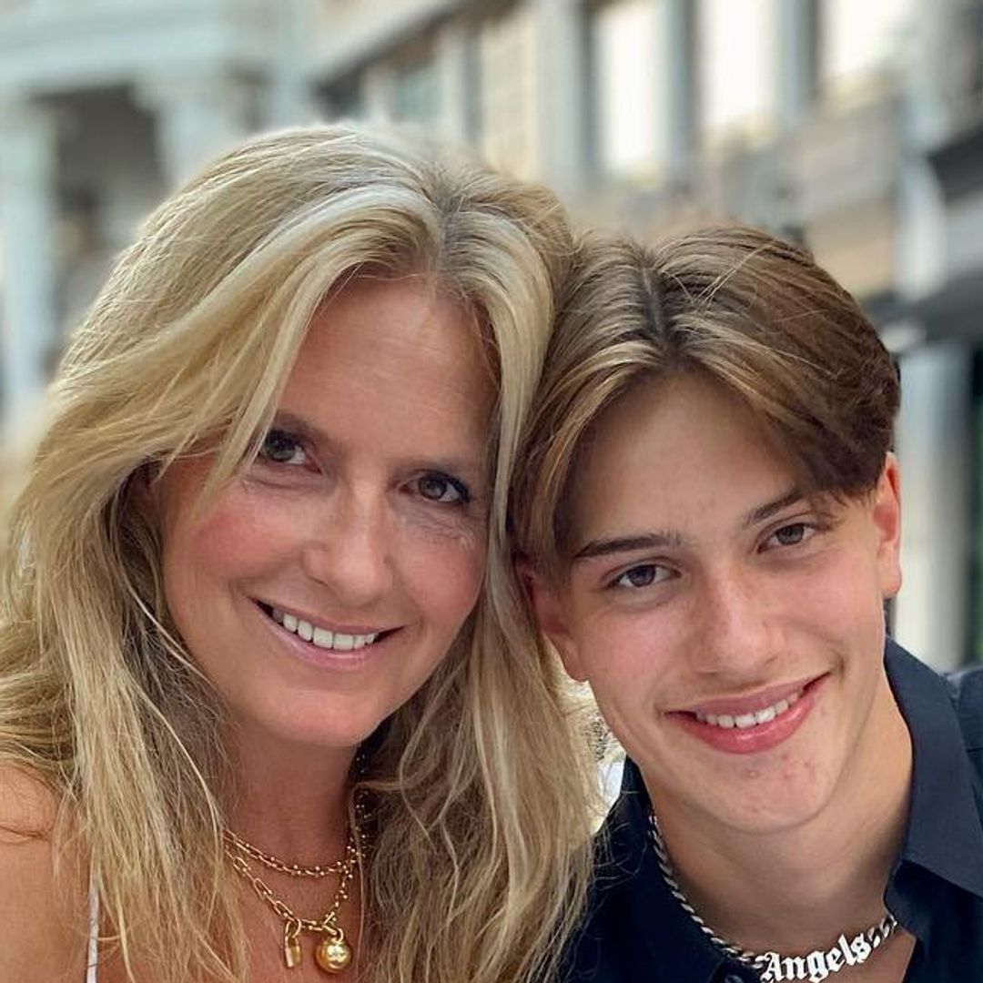 Penny Lancaster's model son Alastair towers over her in new family photo