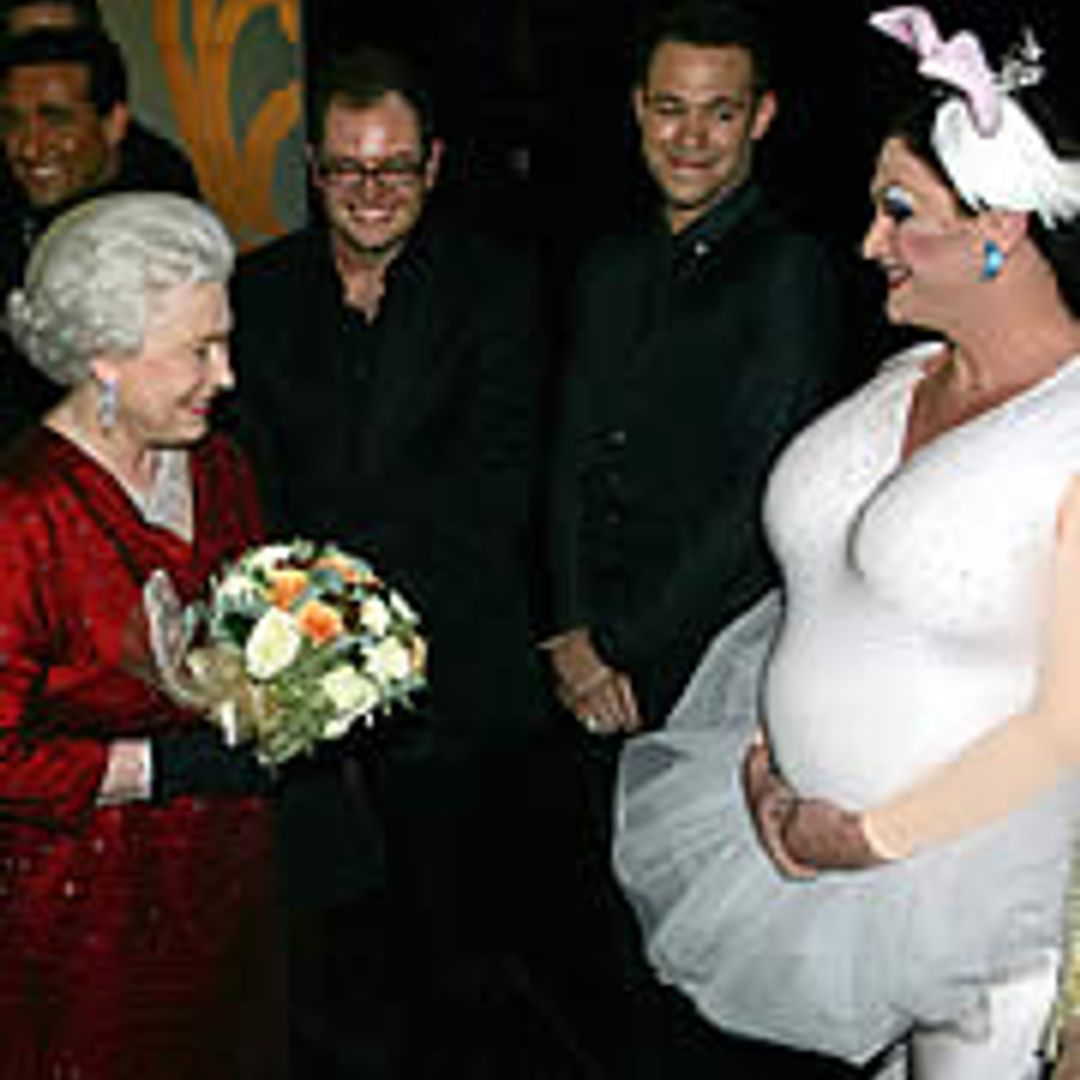 Her Majesty joins showbiz queens at royal gala