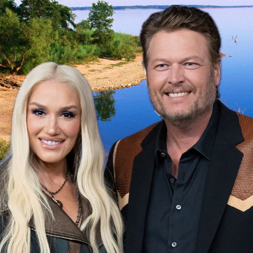 Gwen Stefani and Blake Shelton's colossal lake house with swim-up tiki bar 