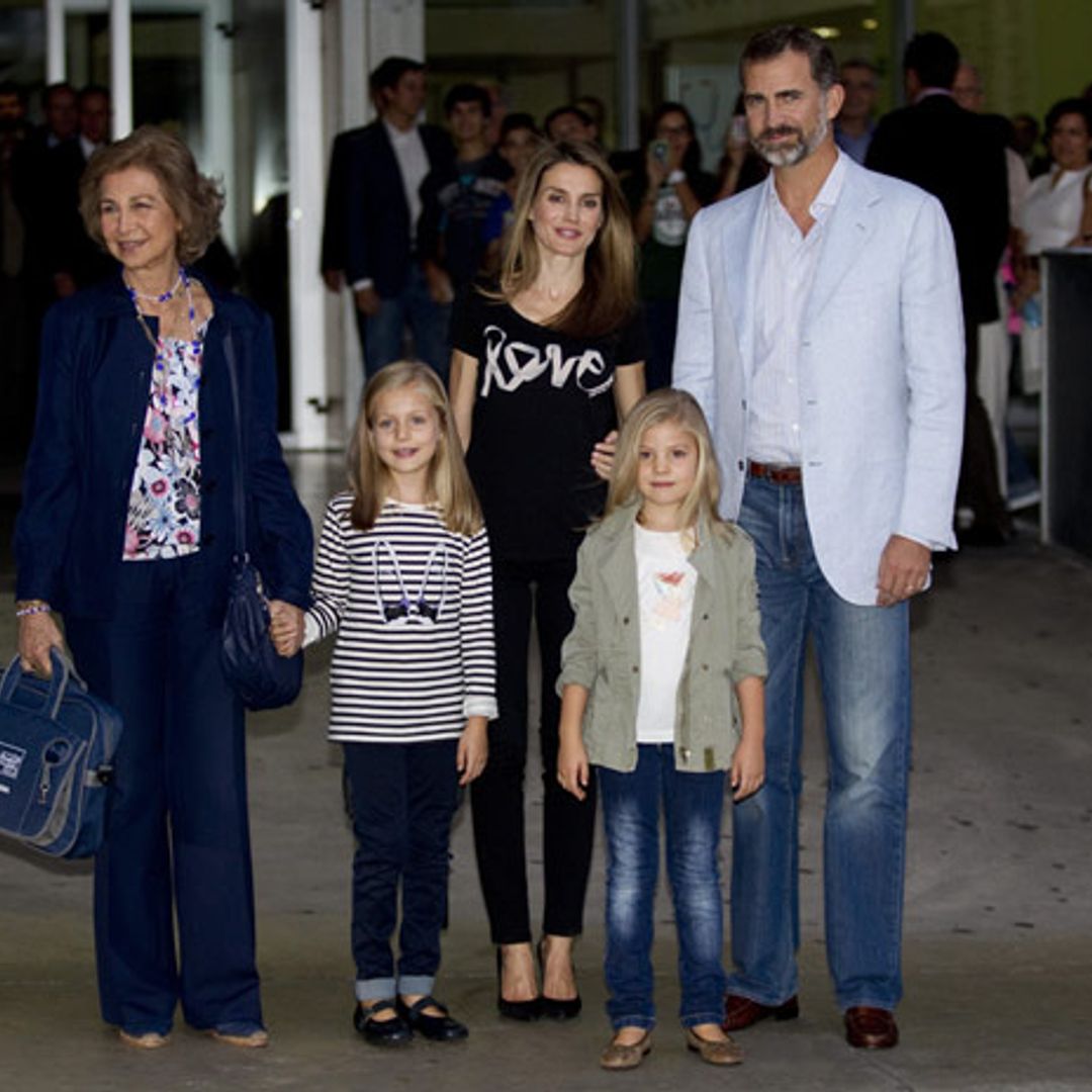 Infantas Leonor and Sofia visit grandfather King Juan Carlos in hospital