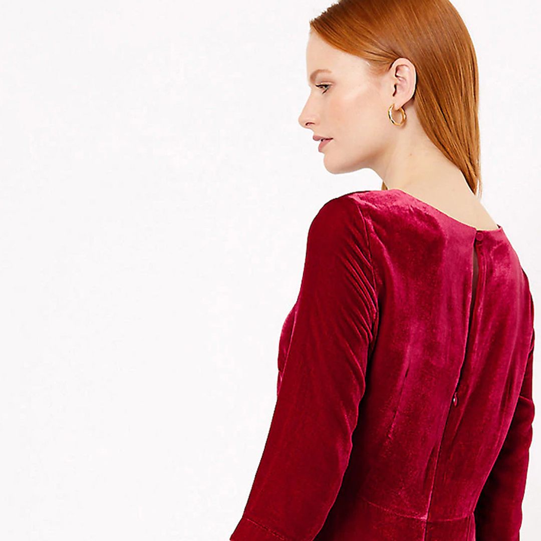 Marks & Spencer's red velvet dress is just what your Christmas wardrobe needs