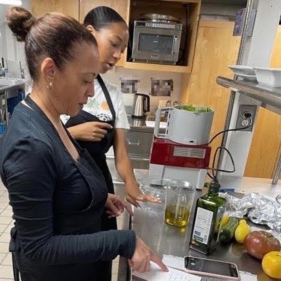 Kamala Harris cooks a meal with her goddaughter in her kitchen, shared on Instagram