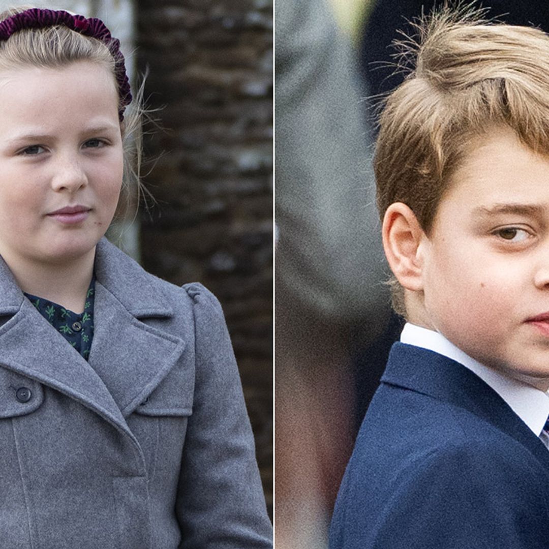 Watch cheeky Mia Tindall try to get Prince George's attention during family Christmas outing