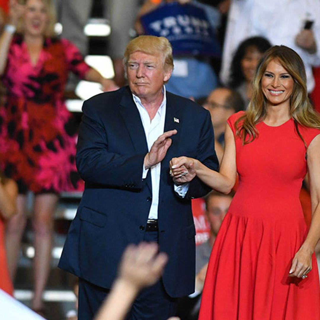 Melania Trump shows off lighter hair as she leads crowd in prayer