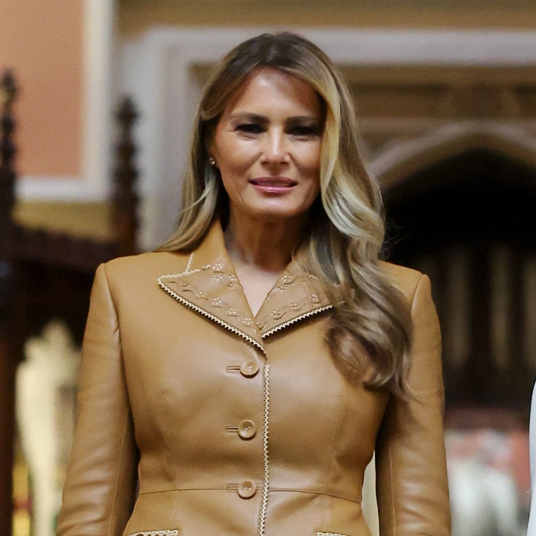 Melania Trump turns heads in sultry leather and snakeskin for private event with Queen Camilla