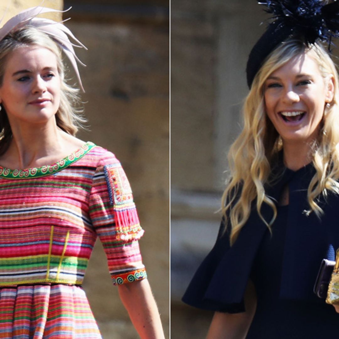 Prince Harry's ex-girlfriends Cressida Bonas and Chelsy Davy arrive for royal wedding