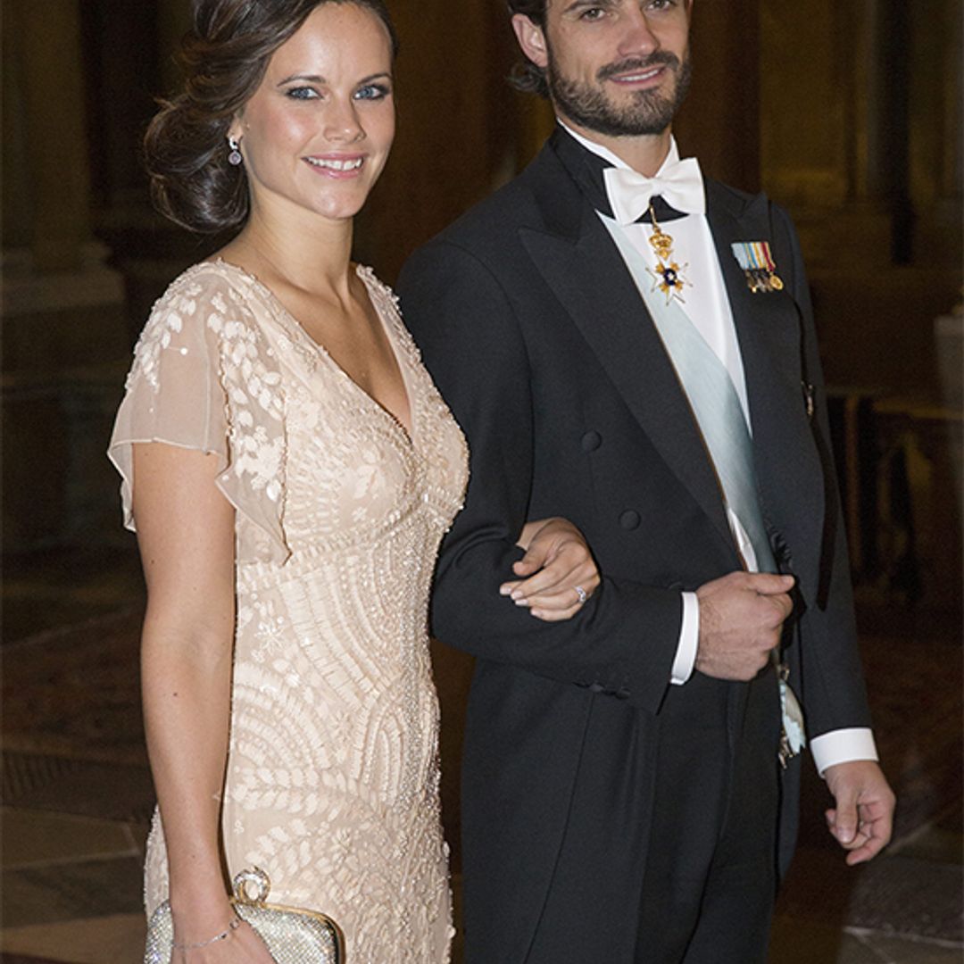Prince Carl Philip and Sofia Hellqvist step out in the snow as the four month countdown to their wedding begins