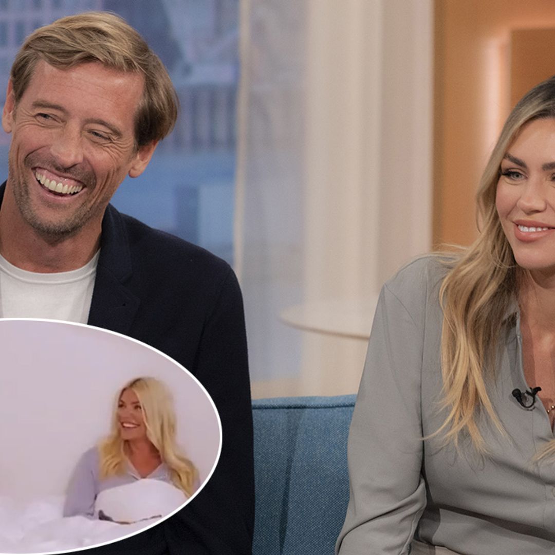 Abbey Clancy reacts to Peter Crouch and Holly Willoughby's bedroom scene