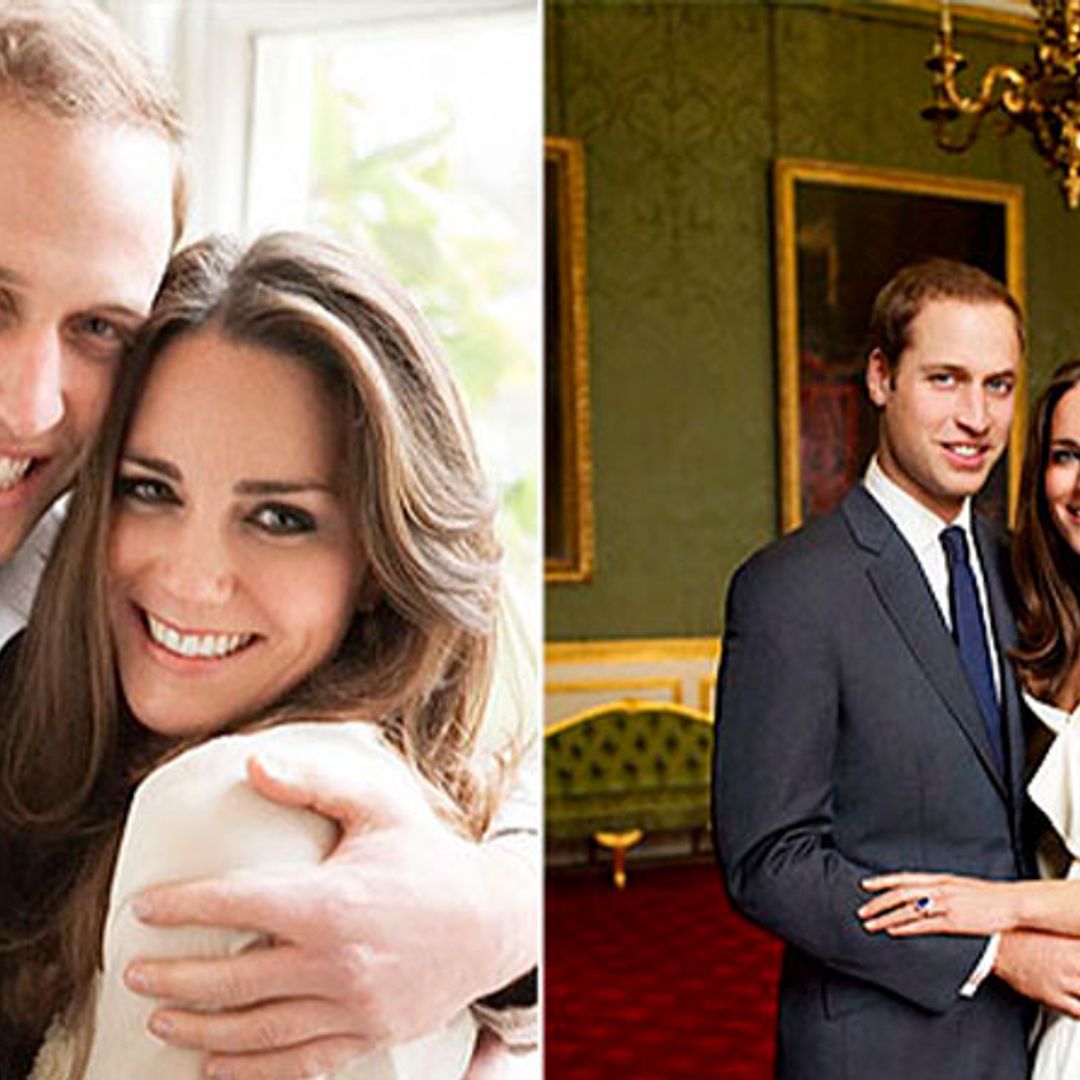'Brimming with happiness' William and Kate pose for official engagement photos
