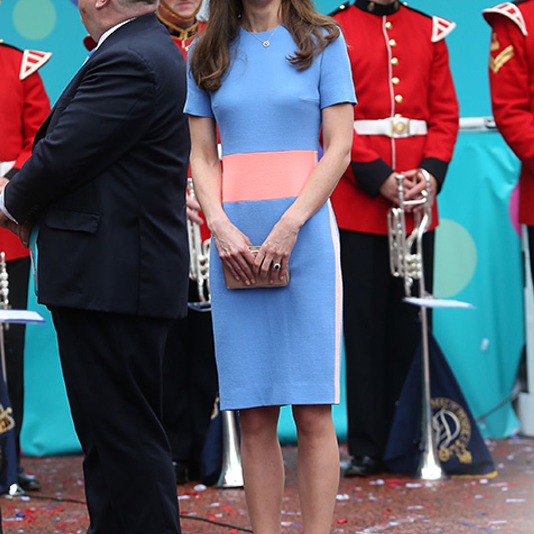 Kate dazzles in discounted colourblock dress