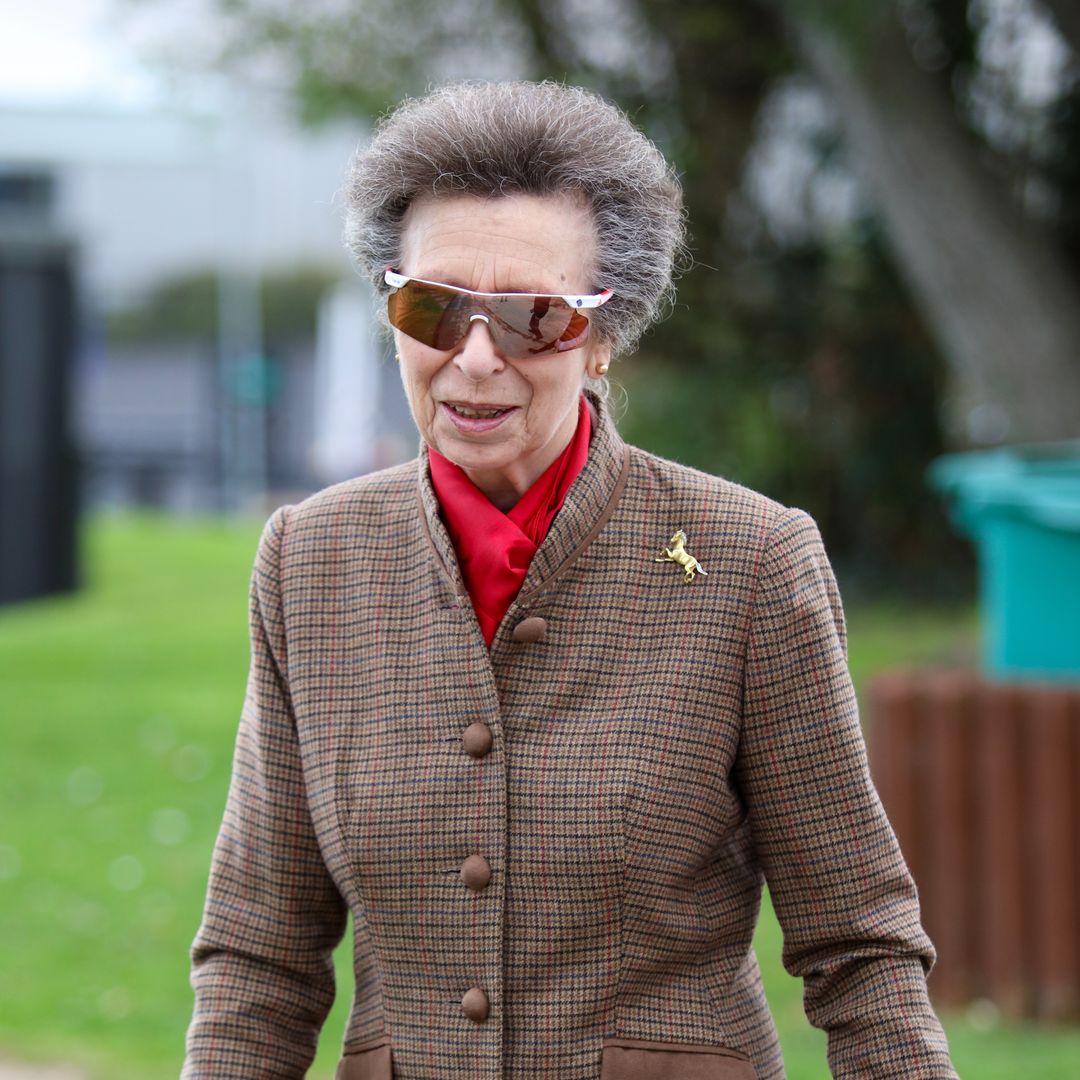Princess Anne meets with Martin Clunes during Dorset outing