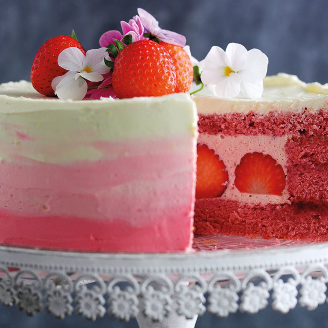 This Wimbledon-inspired strawberry chiffon cake is one dreamy summer bake