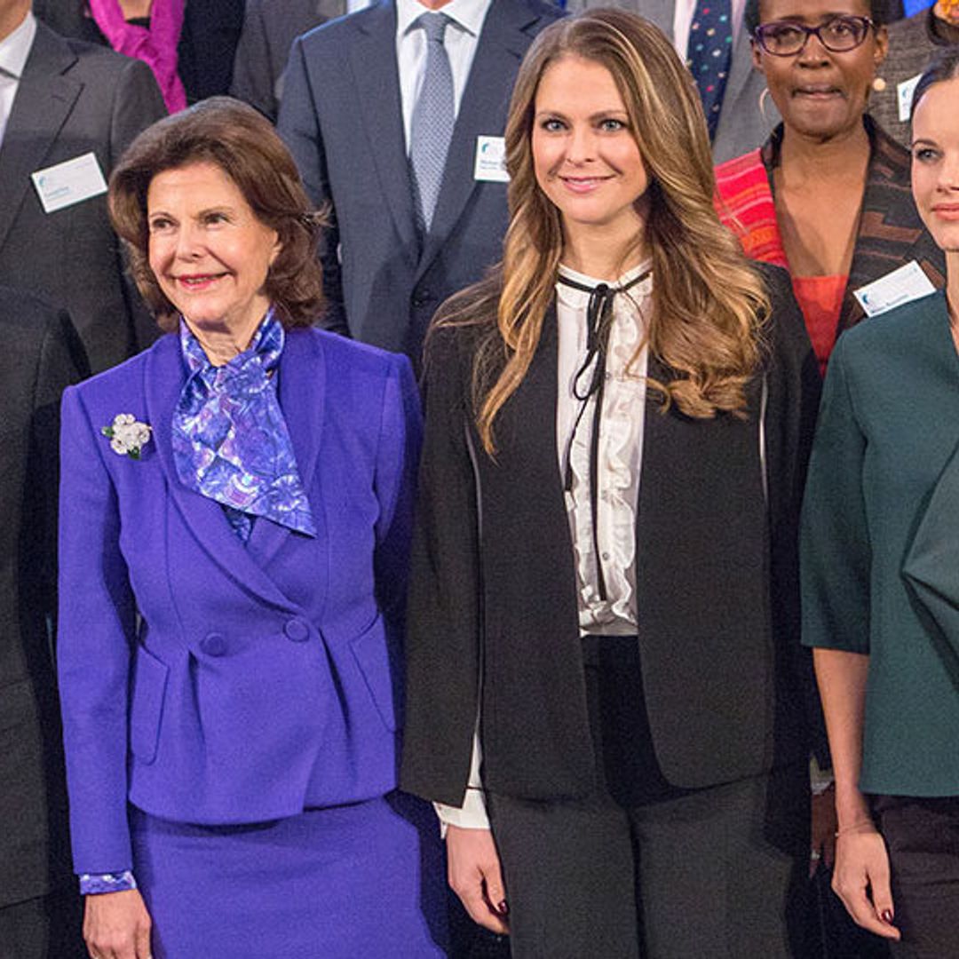 Pregnant Princess Sofia and Princess Madeleine of Sweden focus on world's children