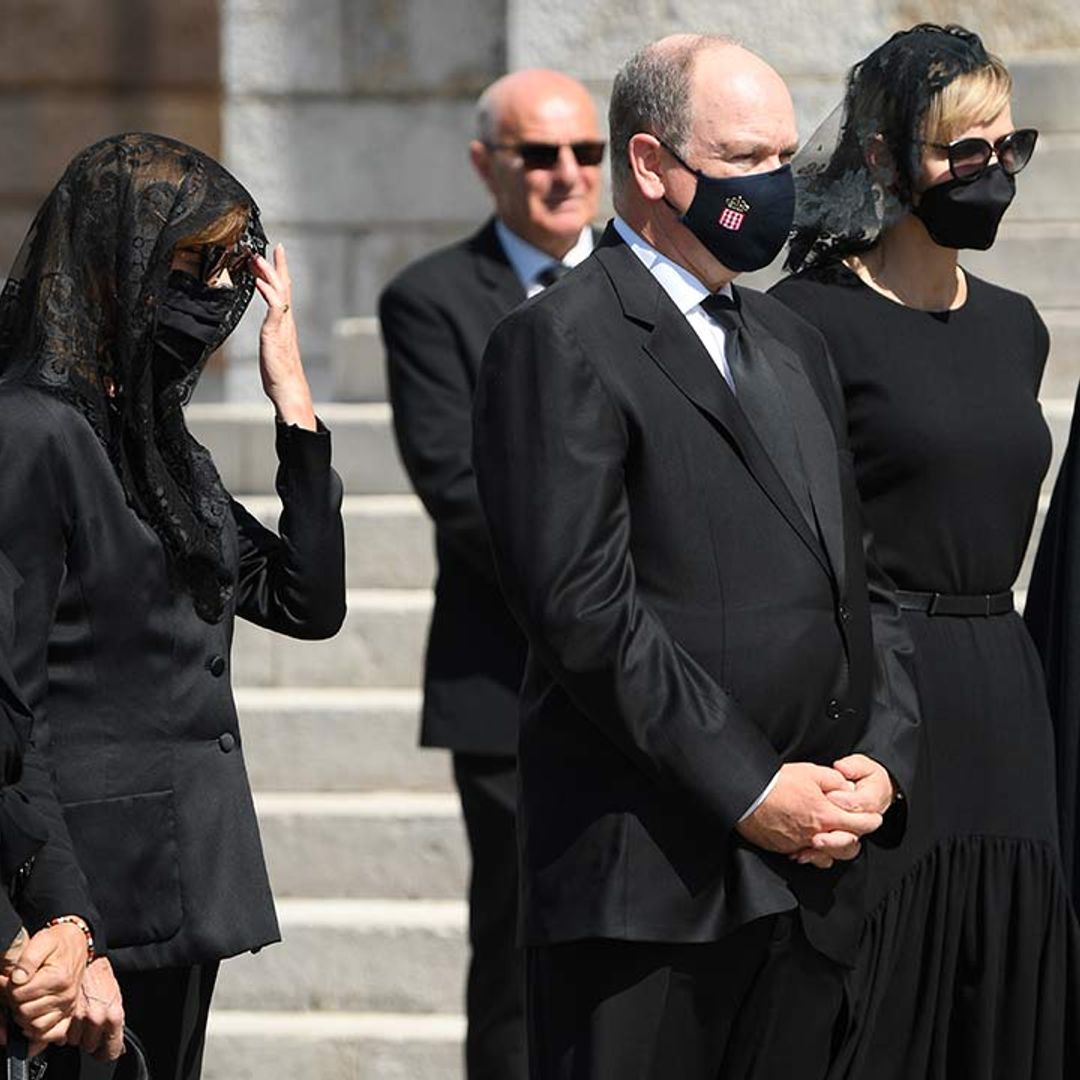 Prince Albert leads masked royal mourners at cousin's funeral