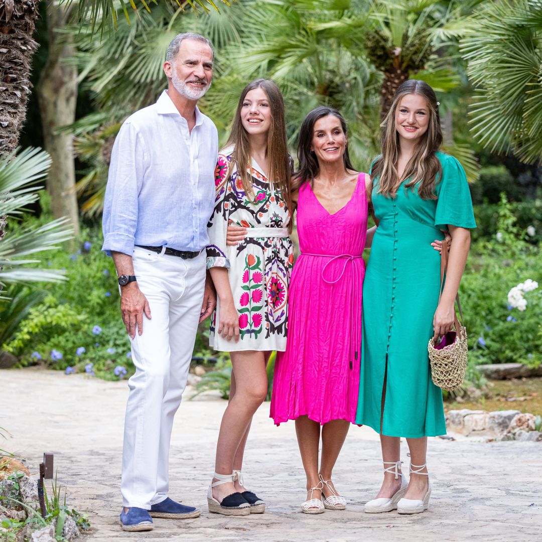 Queen Letizia steps out with her lookalike daughters during summer holiday