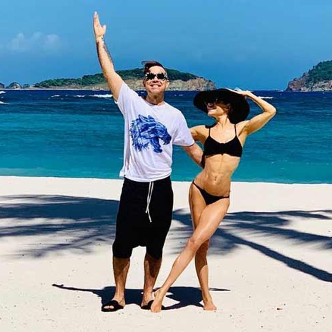 Robbie Williams and his wife Ayda jet away for idyllic Christmas holiday with their children