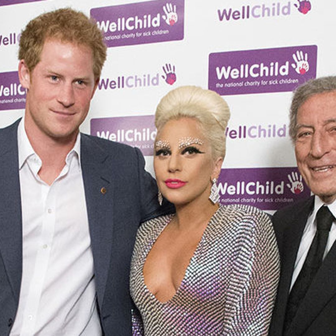 Prince Harry meets Lady Gaga at charity concert