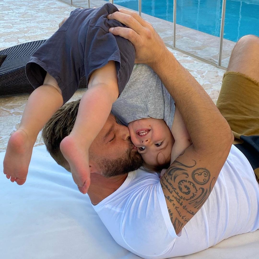 Ricky Martin's son Renn has the longest hair in adorable rare photo with famous dad