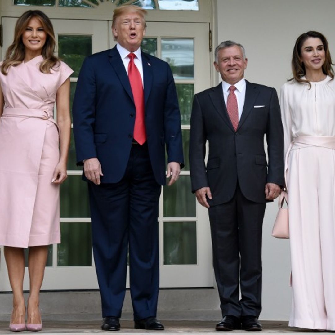 Melania Trump twins with Queen Rania of Jordan in all-pink outfit