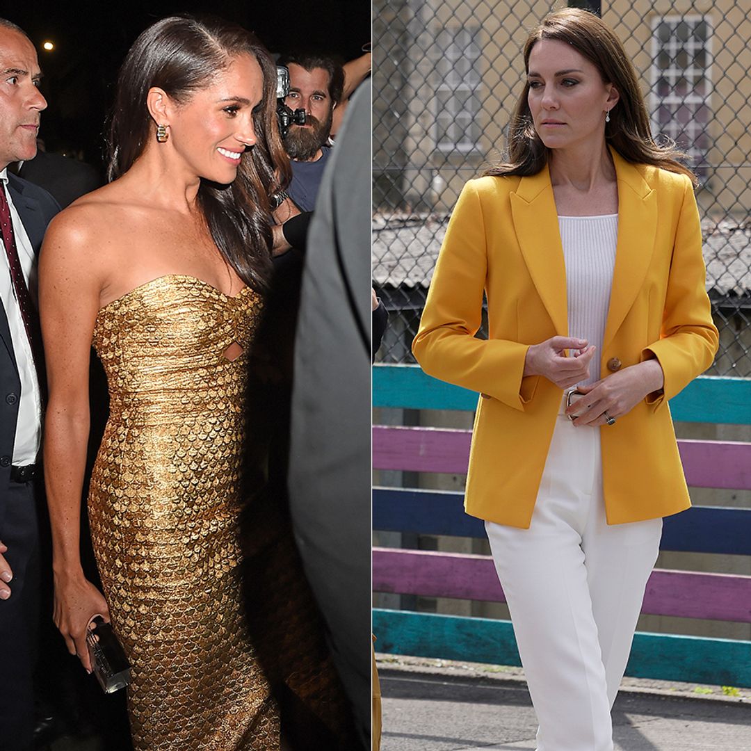 Royal Style Watch: From Duchess Meghan’s gold bodycon to Princess Kate’s flippy frock