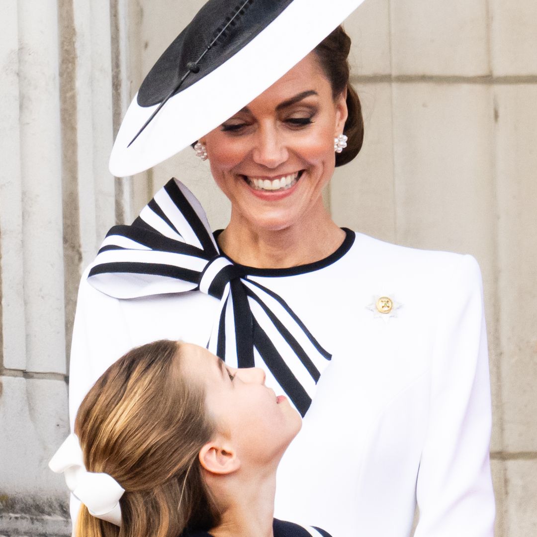 Princess Charlotte helps mum Princess Kate in sweet Trooping the Colour moment – see