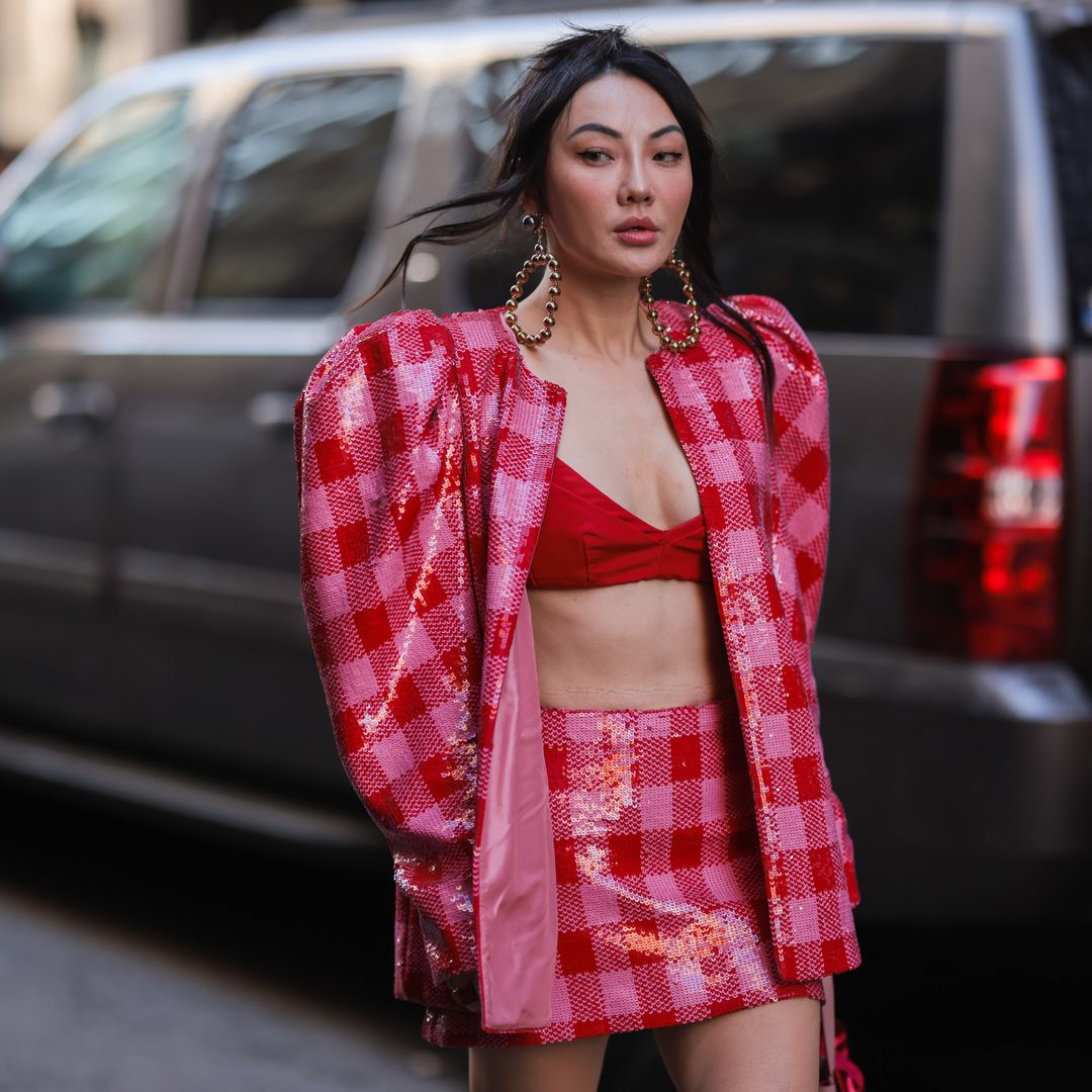 Jessica Wang outside Carolina Herrera during New York Fashion Week 