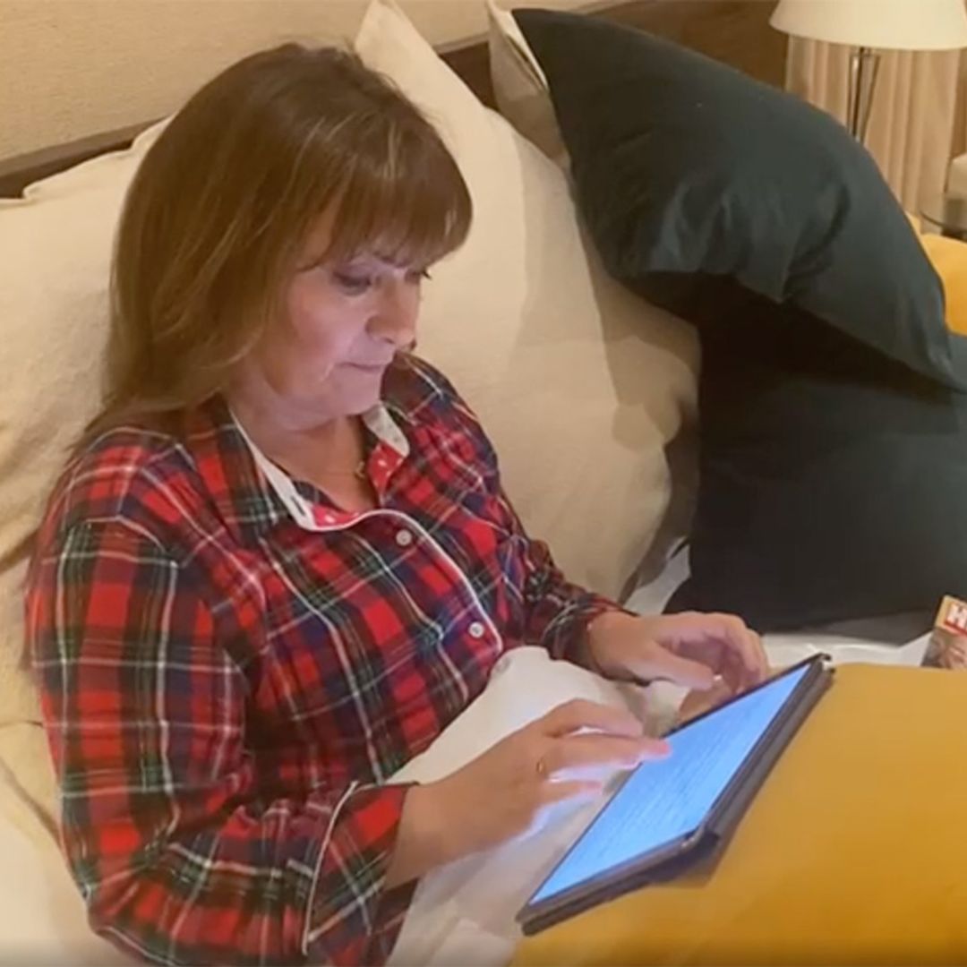 Lorraine Kelly cosies up in bed as she talks working from home
