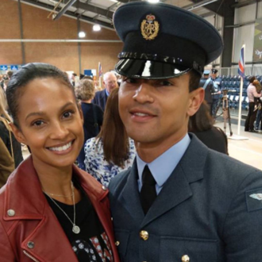 Alesha Dixon proudly poses with her brother at RAF graduation