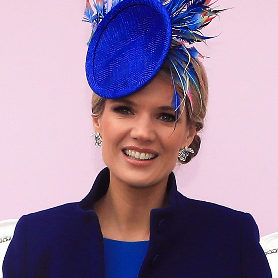 Charlotte Hawkins gears up for the Grand National in stunning outfit at Aintree