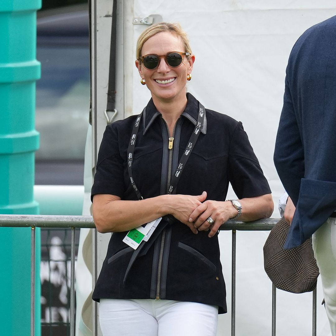 Zara Tindall surprises in suede zip-up top and skinny jeans