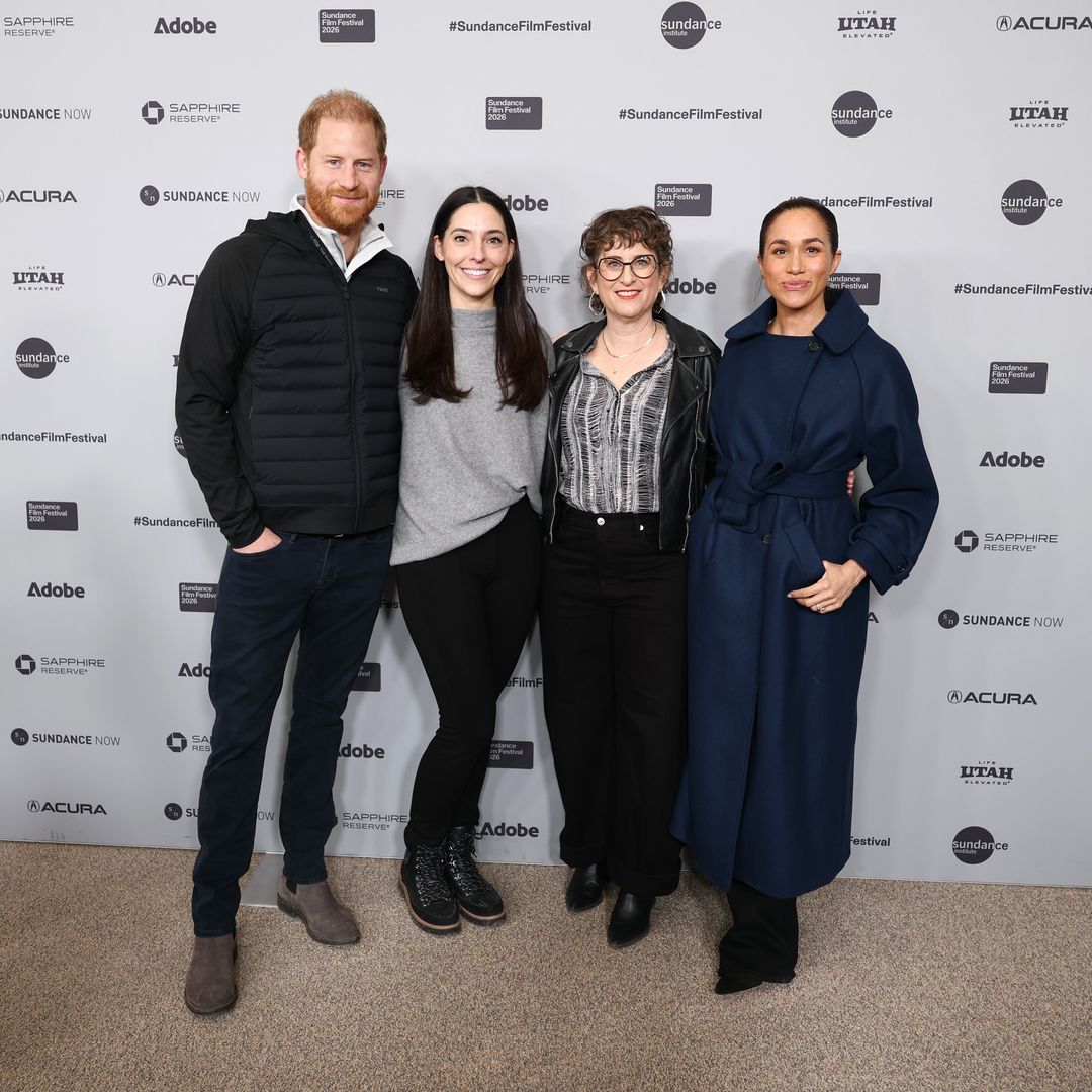 Prince Harry, Duke of Sussex, Chanel Pysnik, Alysa Nahmias and Meghan, Duchess of Sussex attend the "Cookie Queens" Premiere during the 2026 Sundance Film Festival at Eccles Center Theater on January 25, 2026 in Park City, Utah.