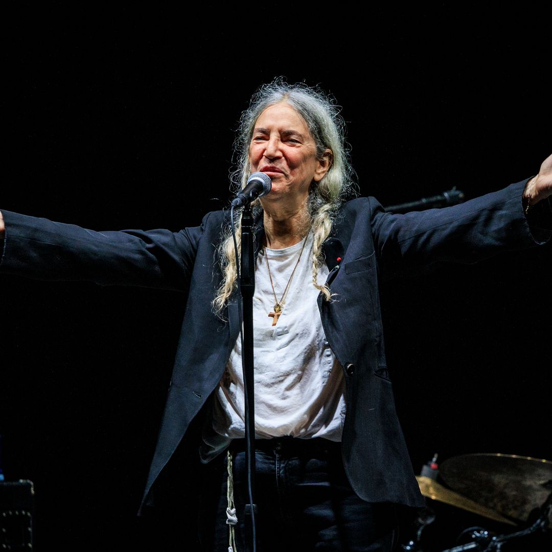 Patti Smith performs on stage at the Teatro de Generalife during the 1001 MÃºsicas Festival at Alhambra on September 20, 2024 in Granada, Spain.