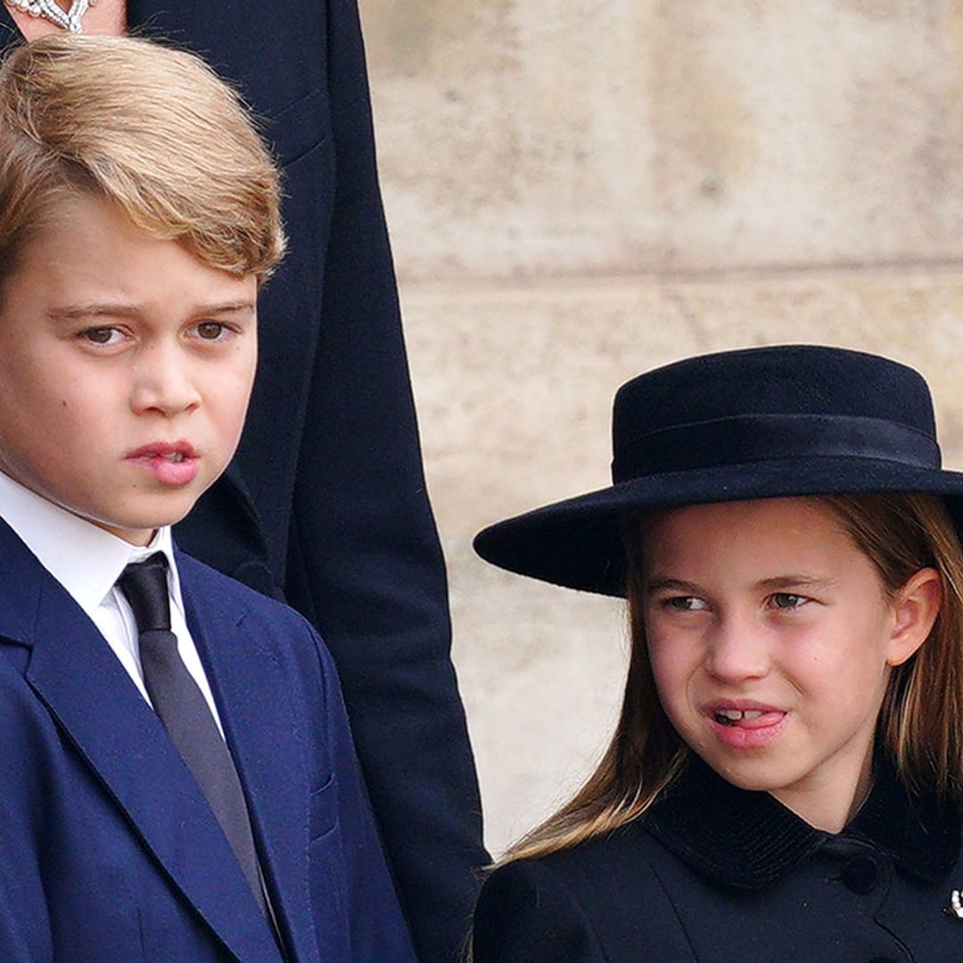 WATCH: Princess Charlotte tells Prince George to bow to the Queen's coffin