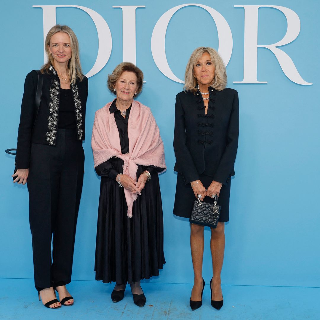 Queen Sonja of Norway graces the front row at Paris Fashion Week