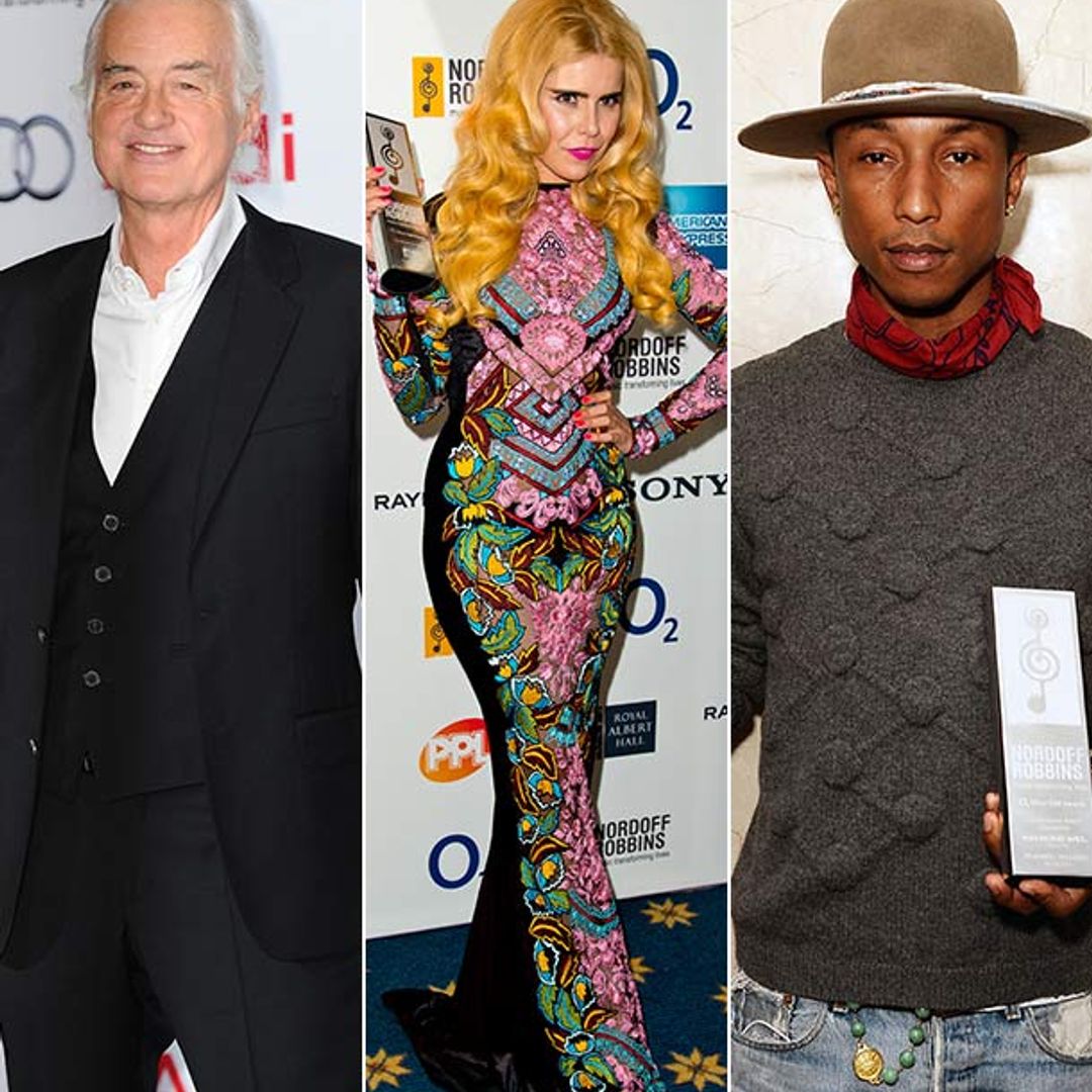 Jimmy Page, Pharrell Williams, and Paloma Faith pick up awards at the 2014 Silver Clef Awards