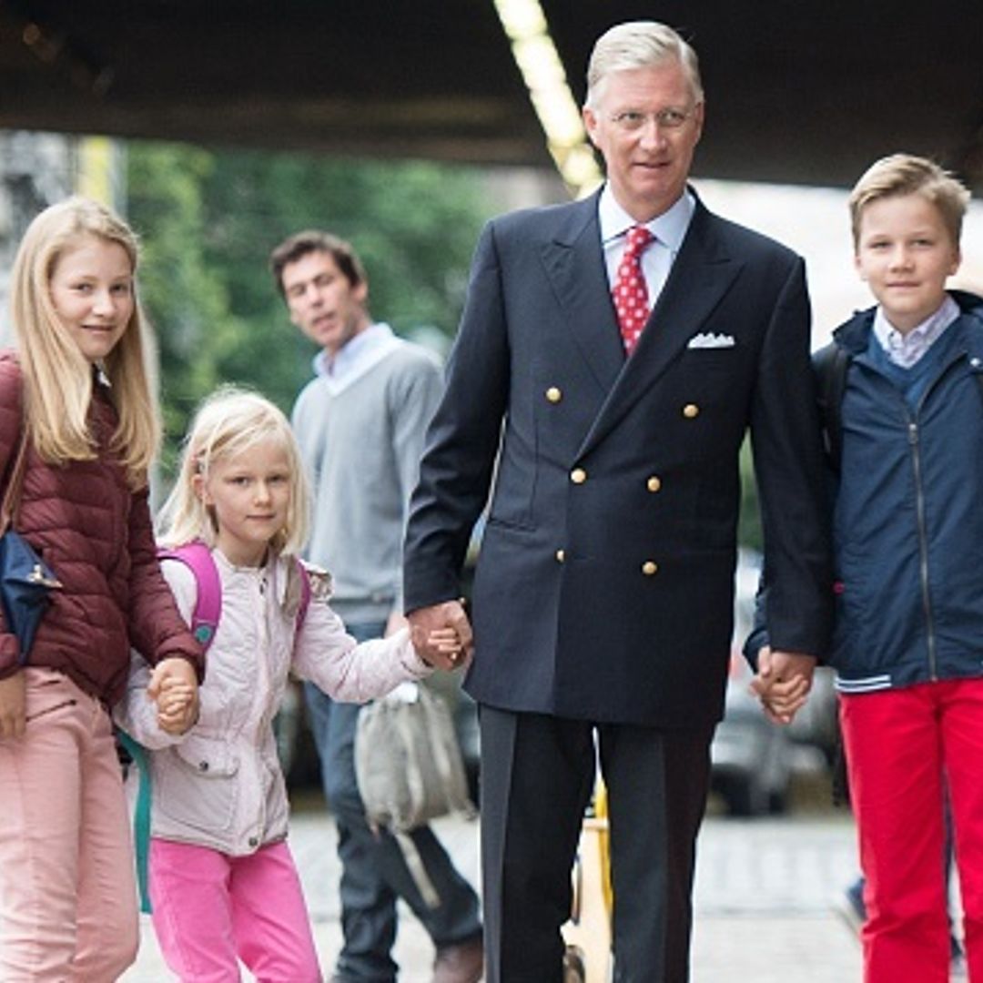 Belgium's King Philippe brings kids to first day of school